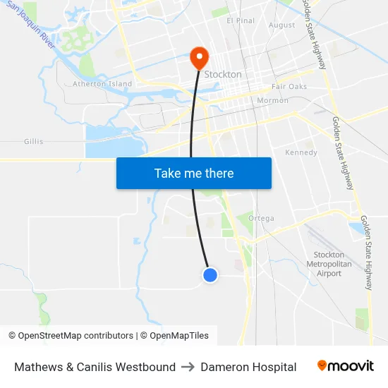 Mathews & Canilis Westbound to Dameron Hospital map