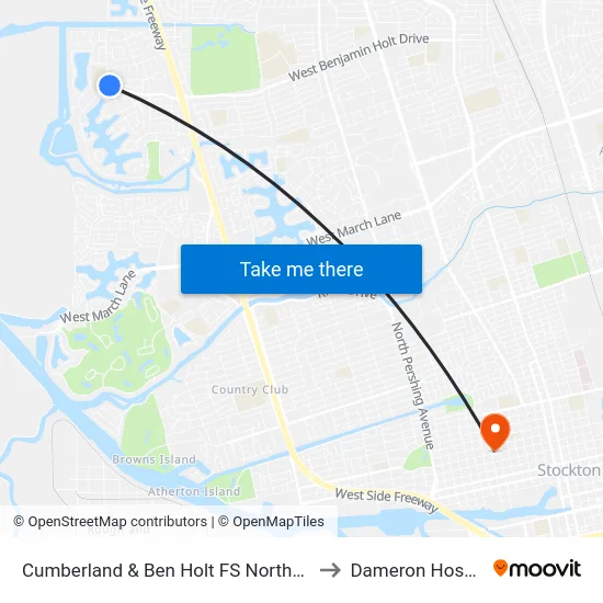 Cumberland & Ben Holt FS Northbound to Dameron Hospital map