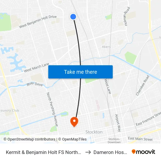 Kermit & Benjamin Holt FS Northbound to Dameron Hospital map