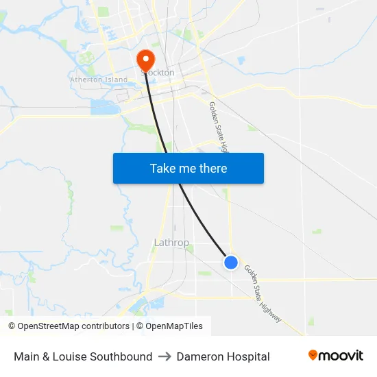 Main & Louise Southbound to Dameron Hospital map