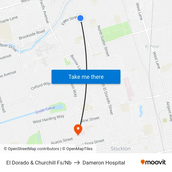 El Dorado & Churchill Fs/Nb to Dameron Hospital map
