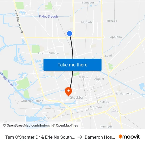 Tam O'Shanter Dr & Erie Ns Southbound to Dameron Hospital map