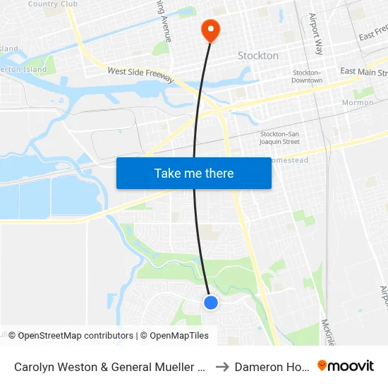 Carolyn Weston & General Mueller Westbound to Dameron Hospital map