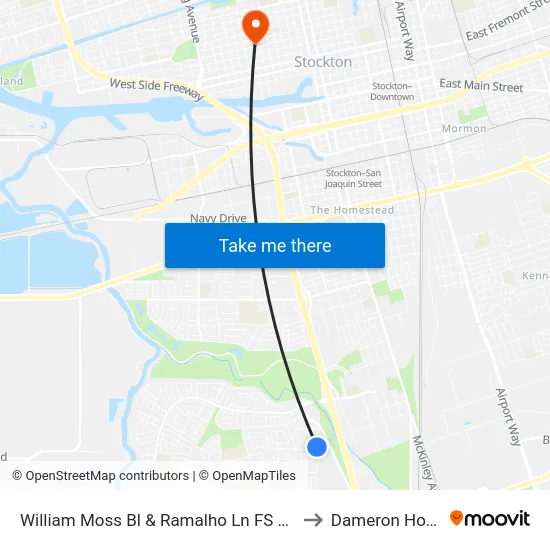 William Moss Bl & Ramalho Ln FS Eastbound to Dameron Hospital map