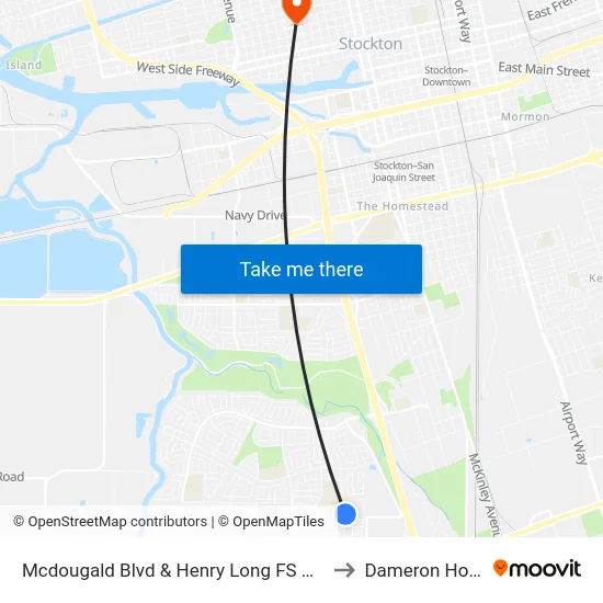 Mcdougald Blvd & Henry Long FS Northbound to Dameron Hospital map