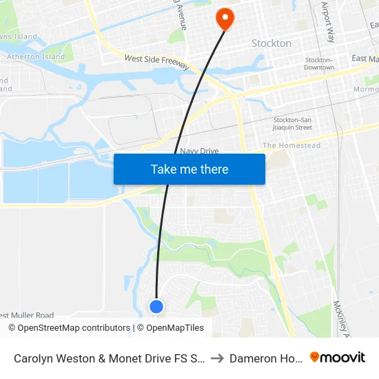 Carolyn Weston & Monet Drive FS Southbound to Dameron Hospital map