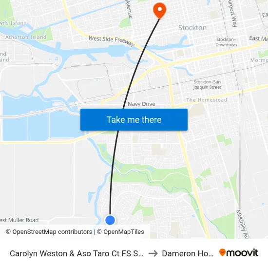 Carolyn Weston & Aso Taro Ct FS Southbound to Dameron Hospital map