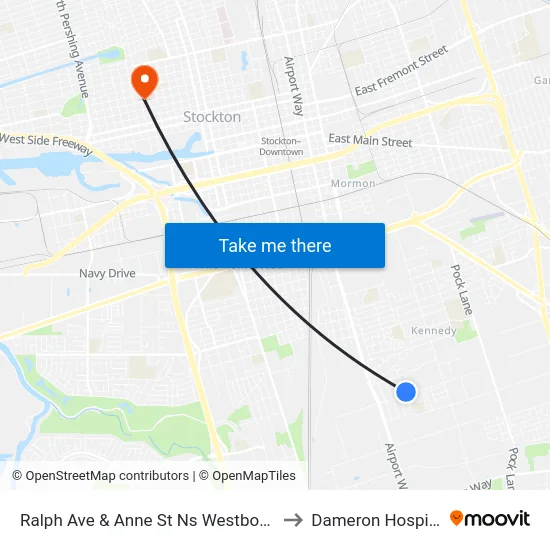 Ralph Ave & Anne St Ns Westbound to Dameron Hospital map