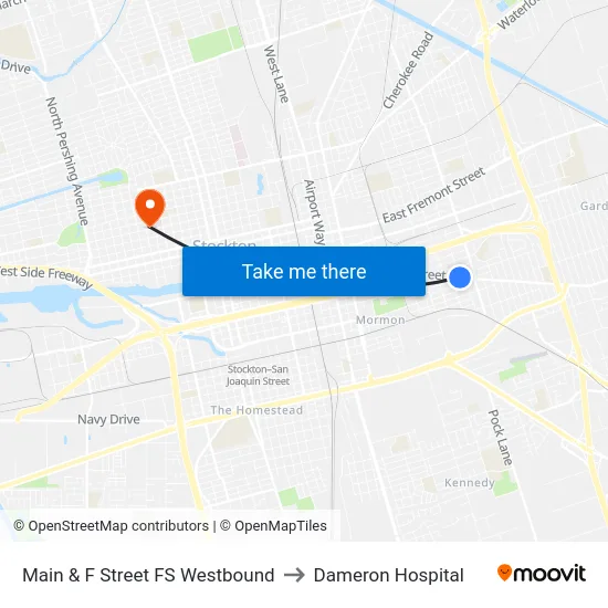 Main & F Street FS Westbound to Dameron Hospital map