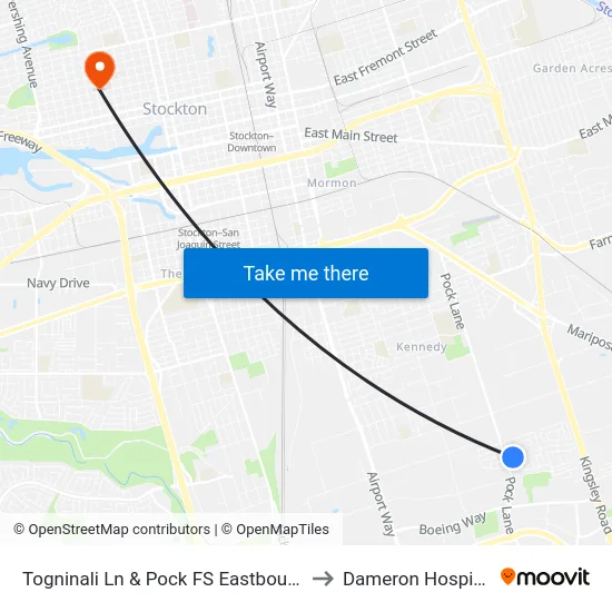 Togninali Ln & Pock FS Eastbound to Dameron Hospital map
