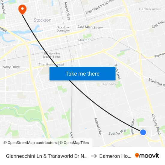 Giannecchini Ln & Transworld Dr Northbound to Dameron Hospital map