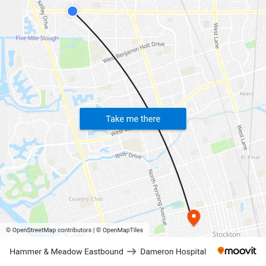Hammer & Meadow Eastbound to Dameron Hospital map