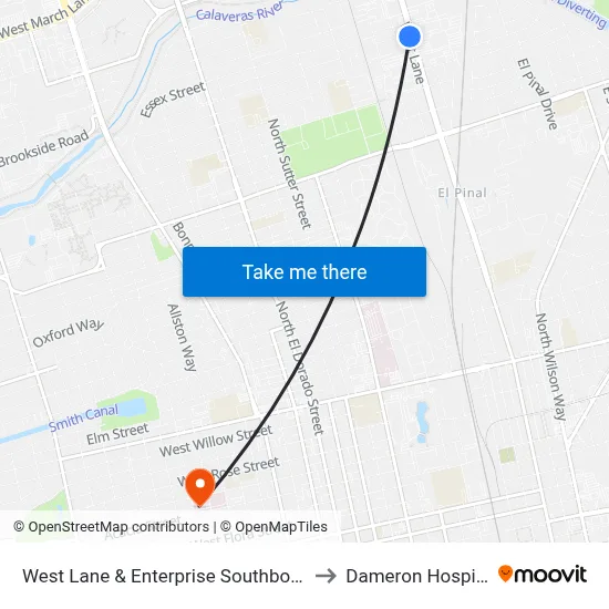 West Lane & Enterprise Southbound to Dameron Hospital map