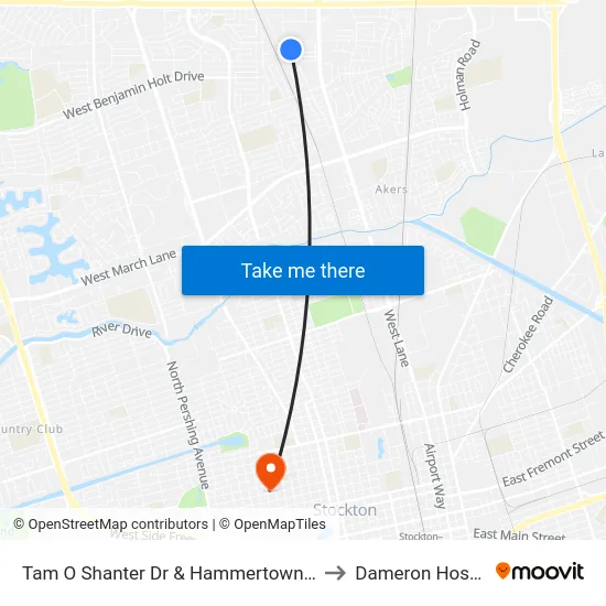Tam O Shanter Dr & Hammertown Fs/Sb to Dameron Hospital map