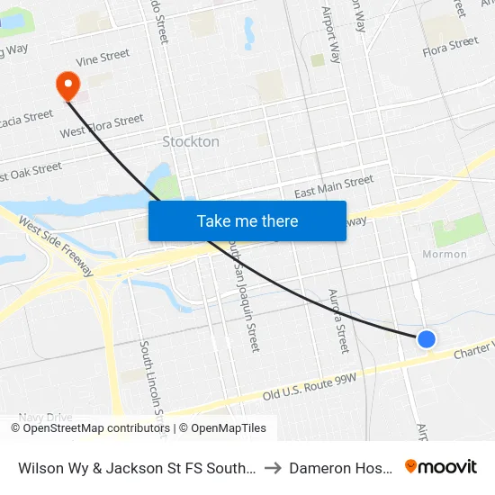 Wilson Wy & Jackson St FS Southbound to Dameron Hospital map