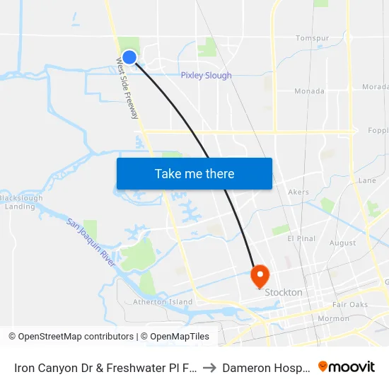Iron Canyon Dr & Freshwater Pl FS W to Dameron Hospital map