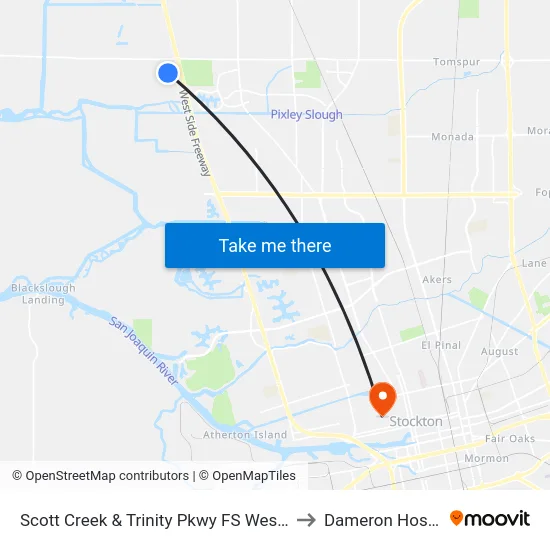 Scott Creek & Trinity Pkwy FS Westbound to Dameron Hospital map