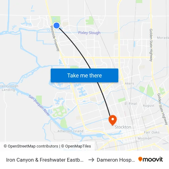 Iron Canyon & Freshwater Eastbound to Dameron Hospital map