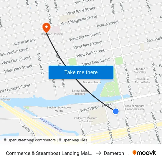 Commerce & Steamboat Landing Main Building Southbound to Dameron Hospital map