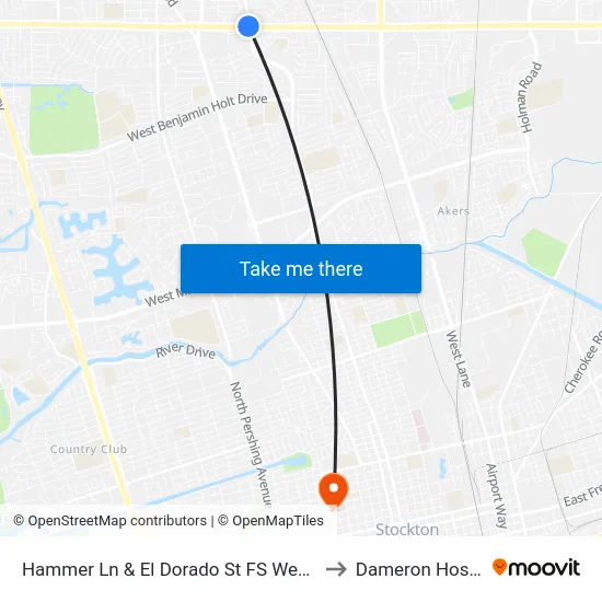 Hammer Ln & El Dorado St FS Westbound to Dameron Hospital map