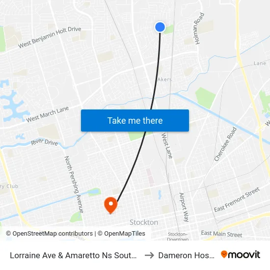 Lorraine Ave & Amaretto Ns Southbound to Dameron Hospital map