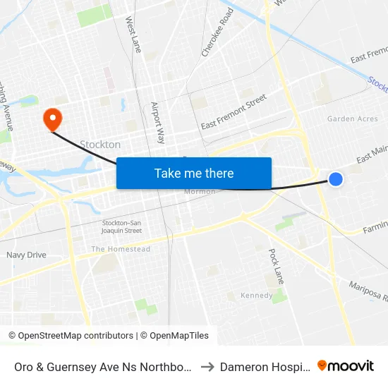 Oro & Guernsey Ave Ns Northbound to Dameron Hospital map