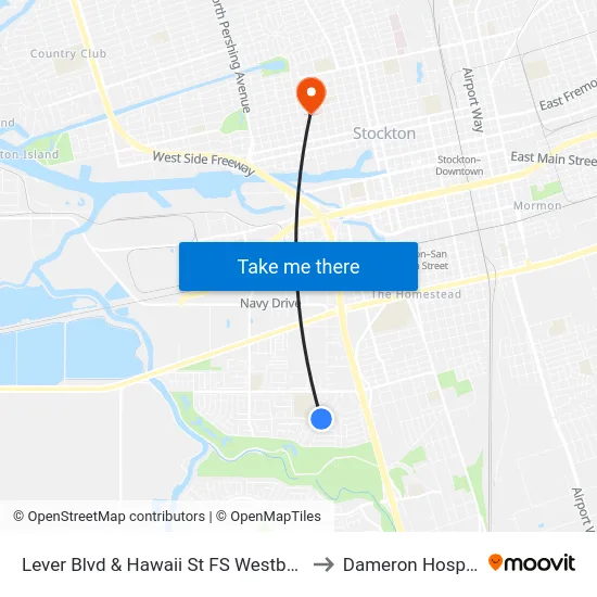 Lever Blvd & Hawaii St FS Westbound to Dameron Hospital map