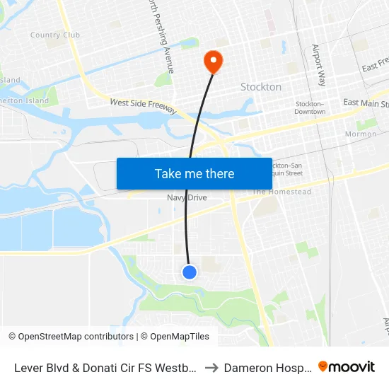 Lever Blvd & Donati Cir FS Westbound to Dameron Hospital map