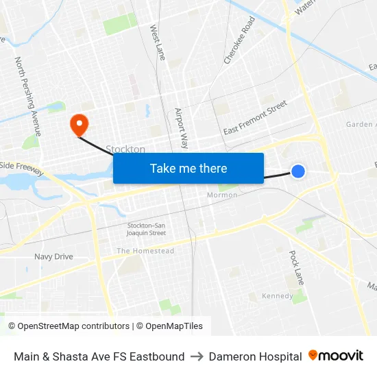 Main & Shasta Ave FS Eastbound to Dameron Hospital map