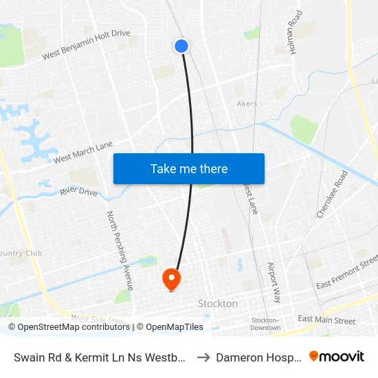 Swain Rd & Kermit Ln Ns Westbound to Dameron Hospital map