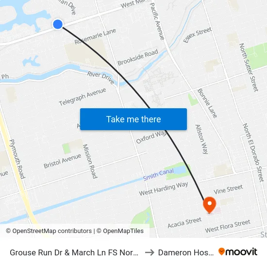 Grouse Run Dr & March Ln FS Northbound to Dameron Hospital map