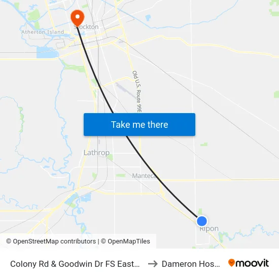 Colony Rd & Goodwin Dr FS Eastbound to Dameron Hospital map