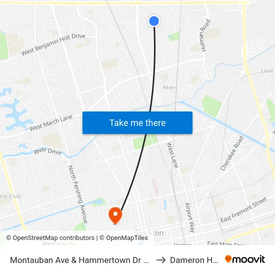 Montauban Ave & Hammertown Dr FS Southbound to Dameron Hospital map
