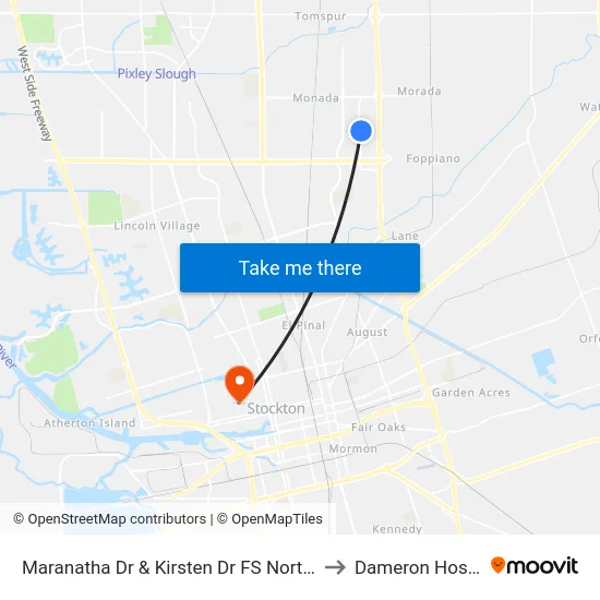 Maranatha Dr & Kirsten Dr FS Northbound to Dameron Hospital map