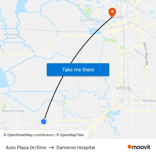 Auto Plaza Dr/Dmv to Dameron Hospital map