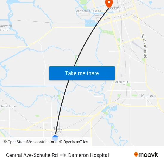 Central Ave/Schulte Rd to Dameron Hospital map