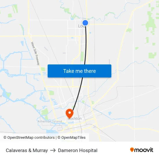 Calaveras & Murray to Dameron Hospital map