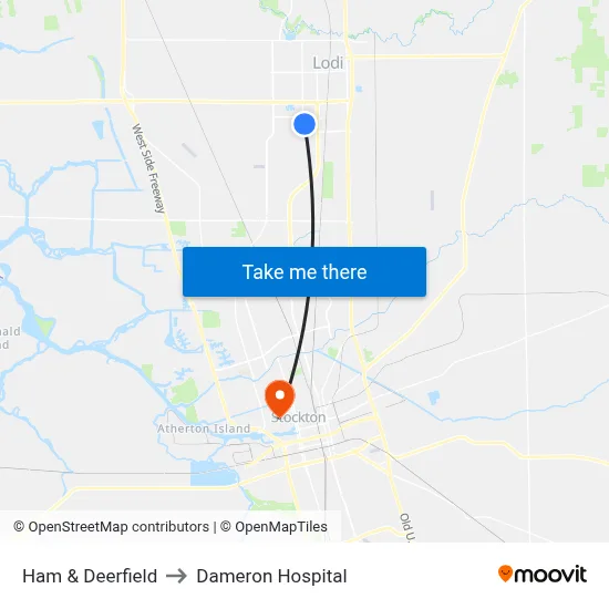 Ham & Deerfield to Dameron Hospital map
