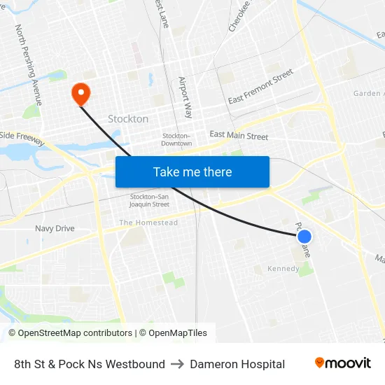 8th St & Pock Ns Westbound to Dameron Hospital map