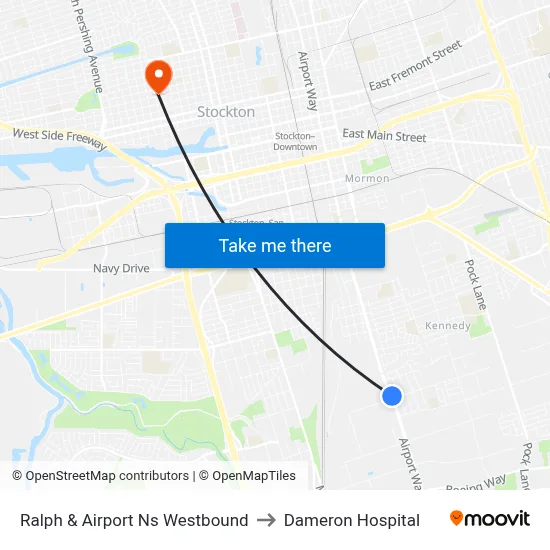 Ralph & Airport Ns Westbound to Dameron Hospital map