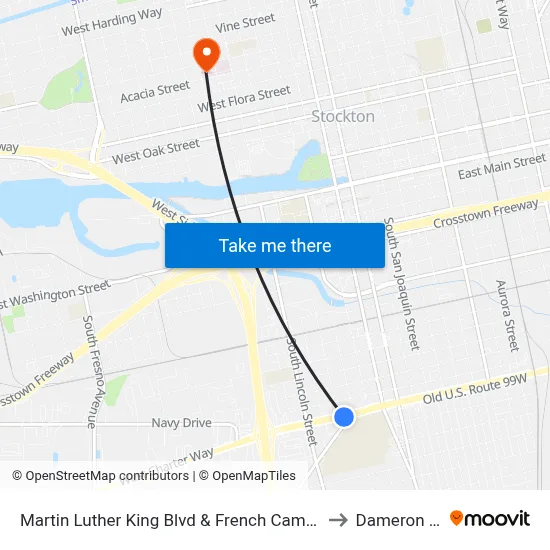 Martin Luther King Blvd & French Camp Turnpike Ns Eastbound to Dameron Hospital map