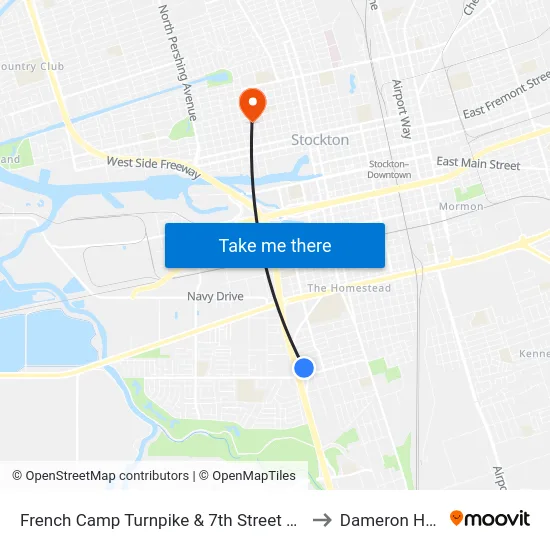 French Camp Turnpike & 7th Street FS Northbound to Dameron Hospital map
