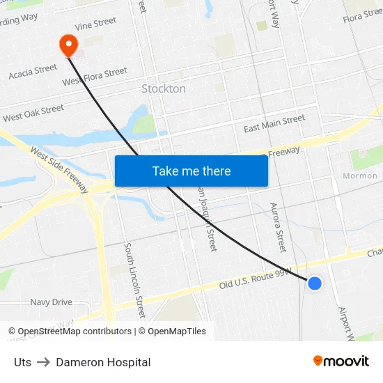 Uts to Dameron Hospital map