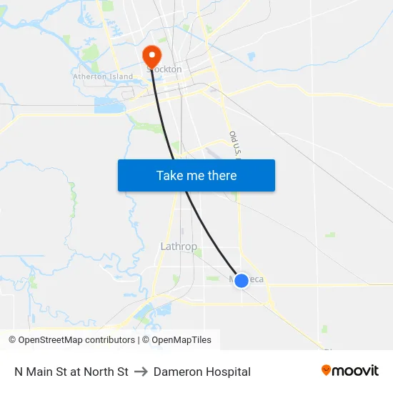 N Main St at North St to Dameron Hospital map