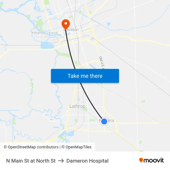 N Main St at North St to Dameron Hospital map