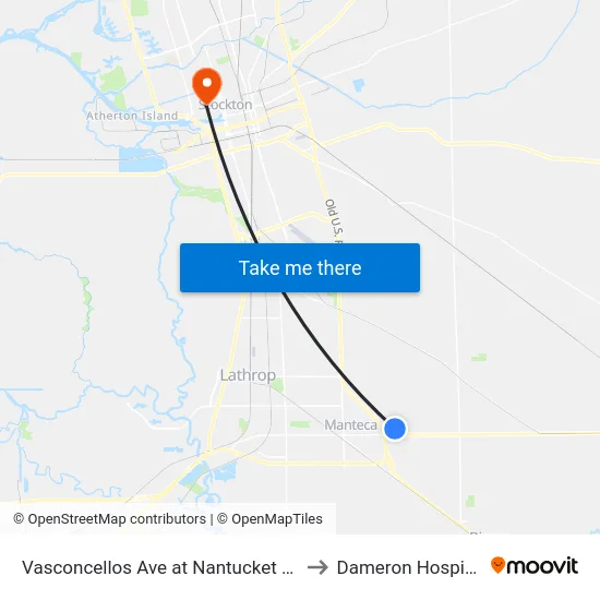 Vasconcellos Ave at Nantucket Cir to Dameron Hospital map