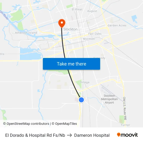 El Dorado & Hospital Rd Fs/Nb to Dameron Hospital map