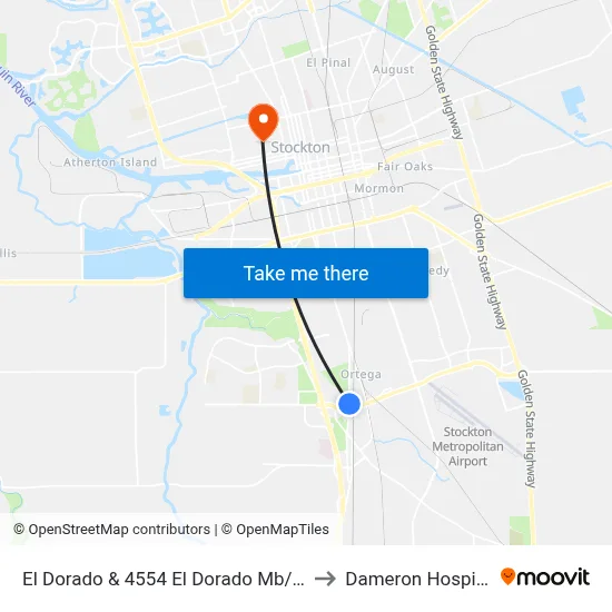 El Dorado & 4554 El Dorado Mb/Nb to Dameron Hospital map