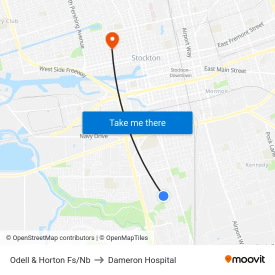 Odell & Horton Fs/Nb to Dameron Hospital map