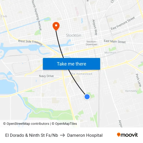 El Dorado & Ninth St Fs/Nb to Dameron Hospital map